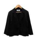ミラショーン mila schon テーラードジャケット ミドル丈 無地 シングルボタン 42 XL 黒 ブラック /SY37