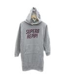  レピピアルマリオ repipi armario パーカーワンピース ひざ丈 長袖 プリント S 140cm マルチカラー グレー /YS26 女の子