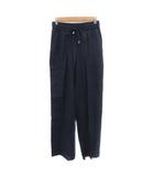 ザラ ZARA ストレートパンツ イージーパンツ ロング丈 麻 リネン XS 紺 ネイビー /YK13
