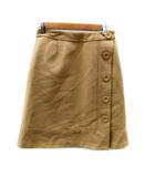 エフデ ef-de 台形スカート ひざ丈 無地 9 ベージュ /SY21