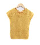 エフデ ef-de ニット セーター Vネック フレンチスリーブ ラムウール 9 M 黄色 イエロー /HO45