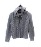  ミディネット midinette ニットパーカー ジャケット ミドル丈 ケーブル編み アルパカ 38 M グレー /SM23