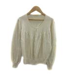 エフデ ef-de ニットカーディガン ミドル丈 ラウンドネック 無地 大きいサイズ 15 アイボリー /YS27