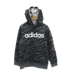 アディダス adidas パーカー プルオーバー ミドル丈 ロゴプリント 迷彩柄 カモフラ柄 裏起毛 160 マルチカラー 黒 ブラック /YS20 男の子