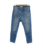 デニムパンツ ジーンズ テーパードパンツ アンクル丈 ウォッシュ加工 S 青 ブルー /YS38