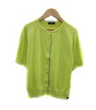 ポールスミス ブラック Paul Smith BLACK ニットカーディガン ミドル丈 半袖 ラウンドネック 無地 シルク混 M 黄色 イエロー /YS26