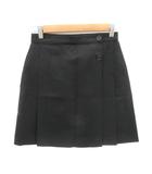 ラップスカート フレアスカート ミニ丈 ウール 40 L 黒 ブラック /YK5