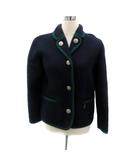 イエナ IENA ジャケット オープンカラー ミドル丈 8 S 紺 ネイビー 緑 グリーン /HO45