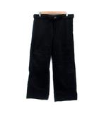 ヒューマンウーマン HUMAN WOMAN ワイドパンツ ロング丈 麻 リネン混 3 L 紺 ネイビー /HO19