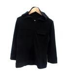  ノープアンドドクシィー Noup&Doxy ニットパーカー プルオーバー 七分袖 無地 M 黒 ブラック /HO34