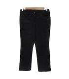 テーパードパンツ アンクル丈 無地 ローライズ 42 L 黒 ブラック /YS29