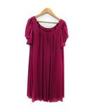 デビュー ド フィオレ Debut de Fiore レッセパッセ by LAISSE PASSE パーティードレス ワンピース 半袖 ノースリーブ ひざ丈 2WAY シースルー 無地 38 マゼンタ /MA6