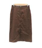 タイトスカート ロング丈 ジップアップ 2 M ダークブラウン /HO26