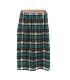 ナロースカート タイトスカート ロング丈 チェック柄 M マルチカラー 緑 グリーン 茶 ブラウン /SM11