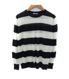 イエナ IENA ニット カットソー 長袖 ボーダー柄 紺 ネイビー アイボリー /SM9