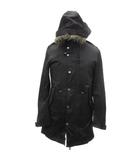 ジュンメン JUN MEN モッズコート ミリタリーコート ロング丈 フェイクファー フード付き ライナー付き ナイロン M 黒 ブラック /YS13