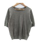 イエナ IENA ニット カットソー 半袖 ラウンドネック 麻 リネン混 グレージュ /SM6