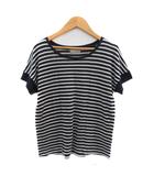 マーガレットハウエル MARGARET HOWELL ニット カットソー 半袖 ボーダー柄 リネン 2 紺 ネイビー グレー /YK31