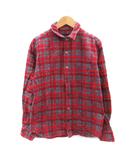 シップスジェットブルー SHIPS JET BLUE ネルシャツ 長袖 チェック柄 M 赤 レッド グレー /SM2