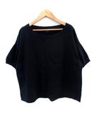 ヒューマンウーマン HUMAN WOMAN カットソー 半袖 ラウンドネック M 紺 ネイビー /SM5