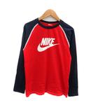 ナイキ NIKE Tシャツ カットソー クルーネック 長袖 プリント L 赤 レッド 紺 ネイビー /HO33