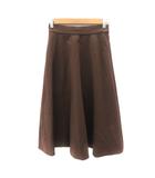 ルーニィ LOUNIE フレアスカート ギャザースカート ひざ丈 36 S ブラウン /YK10