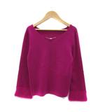 エフデ ef-de ニット セーター 長袖 スリットネック ラウンドネック 2way 無地 アンゴラ混 9 マゼンタ /YS19