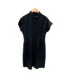ラピスルーチェパービームス LAPIS LUCE PER BEAMS シャツワンピース ひざ丈 半袖 無地 36 S 紺 ネイビー /SY2