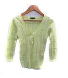 ブラック バイ マウジー BLACK by moussy ニット カットソー 七分袖 ヘンリーネックリブ 切替 1 黄 イエロー /SM7