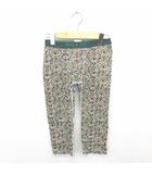 ポール&ジョー PAUL&JOE 箱付き パンツ レギンス クロップド 花柄 薄手 ストレッチ M 緑 白 グリーン ホワイト /TT4