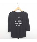 ジュリアーノ ジュリ JURIANO JURRIE タグ付き Tシャツ ロンT カットソー 丸首 英字 プリント 薄手 長袖 F 黒 白 ブラック ホワイト /TT