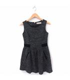 トランテアン ソン ドゥ モード 31 Sons de mode ワンピース 丸首 ノースリーブ ひざ丈 ジップ 36 ブラック 黒 ホワイト 白 /FT38