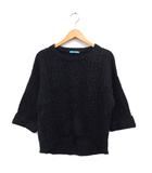 ギルドプライム GUILD PRIME バックロング ニット セーター ケーブル編み ロールアップ ゆったり 長袖 36 黒 ブラック /NT24