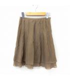 エフデ ef-de スカート プリーツ フレア 膝丈 サイドジップ シンプル 7 カーキ /ST45