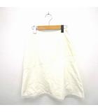 エフデ ef-de スカート 台形 膝下丈 サイドジップ 綿 コットン 9 アイボリー 白 /TT1