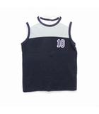 ユニクロ UNIQLO 子供服 タンクトップ ボートネック 綿混 数字プリント 140 ブラック 黒 カーキ ホワイト 白 /HT18