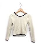  ジュノア JUNOAH ニット カットソー リブ ショート ストレッチ 長袖 アイボリー /NT2