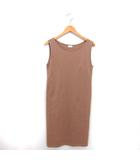 プラステ PLST ワンピース ロング Iライン ボートネック プルオーバー ノースリーブ S 茶 ブラウン /TT