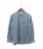  エレメントオブシンプルライフ element of SIMPLE LIFE ボタンダウン チェック シャツ カジュアル コットン 綿 長袖 L ターコイズブルー /NT18
