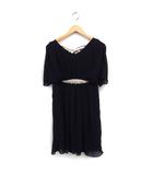 ブージュルード Bou Jeloud パーティードレス ワンピース ミニ バックリボン 装飾 38 ブラック 黒 /FT41