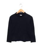 モックネック カットソー Tシャツ コットン 綿 無地 長袖 38 黒 ブラック /NT11