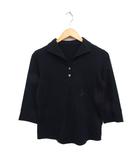  エコックス ECOX 7分袖 ポロシャツ トライアングルカラー 無地 コットン 綿 M ブラック 黒 /FT26