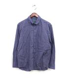 ドゥクラッセ DoCLASSE ボタンダウン チェック シャツ カジュアル コットン 綿 ラウンドヘム 長袖 L ライトブルー /NT12