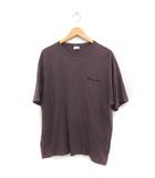 チャンピオン CHAMPION ロゴ刺繍 ビッグ Tシャツ カットソー 半袖 丸首 コットン 綿 L ブラウン 茶 /FT13