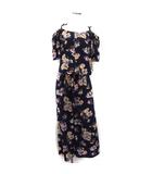  ミーアンドミークチュール ME&ME COUTURE フラワープリント オフショルブラウス & ワイドパンツ セットアップ 0 ネイビー 紺 /FT5