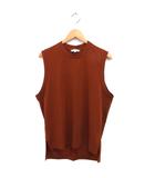 ユニクロ UNIQLO マメクロゴウチ Mame Kurogouchi AIRism ノースリーブ カットソー バックロング スリット リブ クルーネック XS 茶 ブラウン /NT15