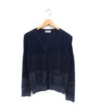 ホワイトライン WHITE LINE ニットカーディガン Vネック 配色 ネイビー 紺 /FT39