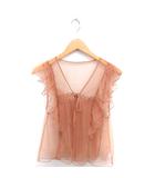 フリークスストア FREAKS STORE ブラウス チュール 前結び シースルー シアー ノースリーブ F ベージュ 茶 /TT20
