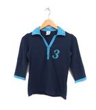 アディダス adidas 国内正規品 7分袖 シャツ 配色 プリント 綿混 M ネイビー 紺 /FT25