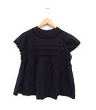 フリークスストア FREAKS STORE コットン ブラウス レース フラッタースリーブ 無地 F ブラック 黒 /FT14
